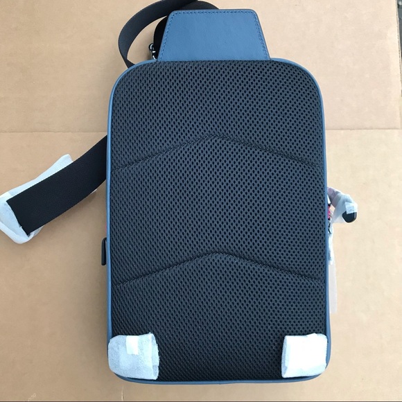 ❤️ Coach Track Pack In Colorblock Signature Canvas Blue Gunmetal 💙 - Picture 5 of 7